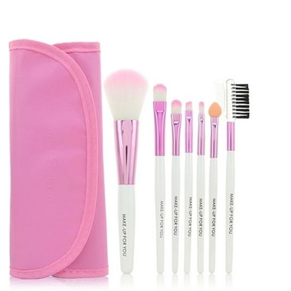 Pink Metallic Make-Up Brush Set - Picture 1 of 3